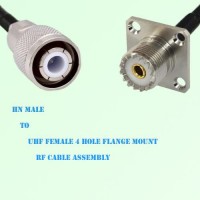 HN Male to UHF Female 4 Hole Flange Mount RF Cable Assembly