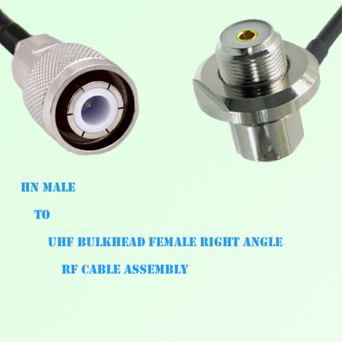 HN Male to UHF Bulkhead Female Right Angle RF Cable Assembly HN Male to UHF Bulkhead Female Right Angle RF Cable Assembly