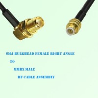 SMA Bulkhead Female Right Angle to MMBX Male RF Cable Assembly