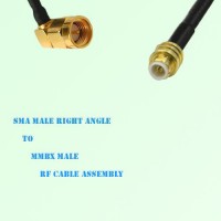 SMA Male Right Angle to MMBX Male RF Cable Assembly