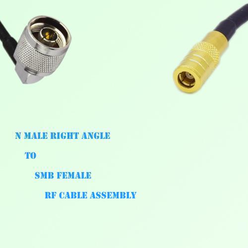N Male Right Angle to SMB Female RF Cable Assembly