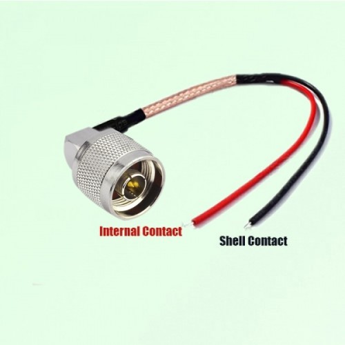 N Male Right Angle to Tinned Wires RF Cable Assembly N Male Right Angle to Tinned Wires RF Cable Assembly