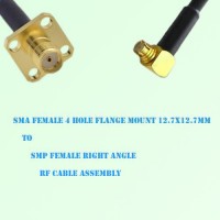 SMA Female 4 Hole 12.7x12.7mm to SMP Female Right Angle Cable Assembly