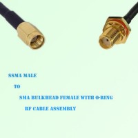 SSMA Male to SMA Bulkhead Female with O-Ring RF Cable Assembly