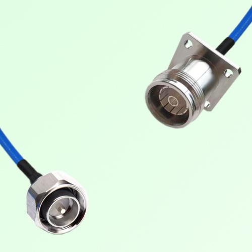 Semi-Flexible Jumper 4.3/10 Female 4 Hole Flange Mount to 4.3/10 DIN Male