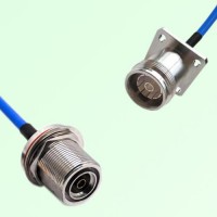 Semi-Flexible 4.3/10 Female 4 Hole to 7/16 DIN Bulkhead Female with O-Ring Semi-Flexible 4.3/10 Female 4 Hole to 7/16 DIN Bulkhead Female with O-Ring
