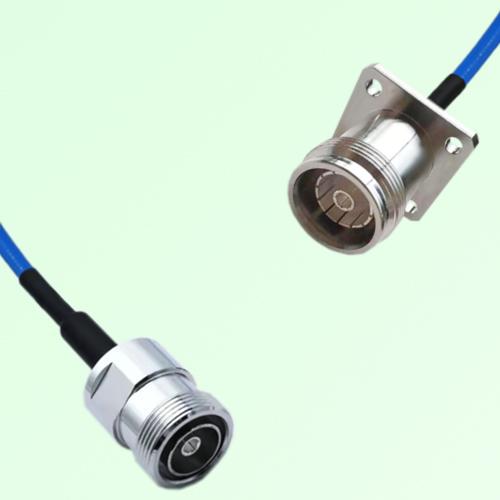 Semi-Flexible Jumper 4.3/10 Female 4 Hole Flange Mount to 7/16 DIN Female Semi-Flexible Jumper 4.3/10 Female 4 Hole Flange Mount to 7/16 DIN Female