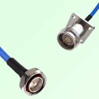 Semi-Flexible Jumper 4.3/10 Female 4 Hole Flange Mount to 7/16 DIN Male Semi-Flexible Jumper 4.3/10 Female 4 Hole Flange Mount to 7/16 DIN Male