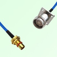 Semi-Flexible Jumper 4.3/10 Female 4 Hole Flange Mount to BMA Bulkhead Male Semi-Flexible Jumper 4.3/10 Female 4 Hole Flange Mount to BMA Bulkhead Male