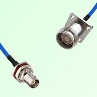 Semi-Flexible Jumper 4.3/10 Female 4 Hole to BNC Bulkhead Female with O-Ring Semi-Flexible Jumper 4.3/10 Female 4 Hole to BNC Bulkhead Female with O-Ring