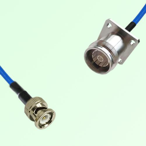 Semi-Flexible Jumper 4.3/10 Female 4 Hole Flange Mount to BNC Male