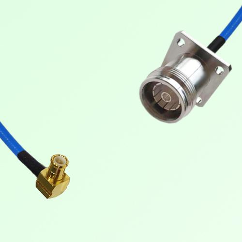 Semi-Flexible Jumper 4.3/10 Female 4 Hole Flange Mount to MCX Male Right Angle
