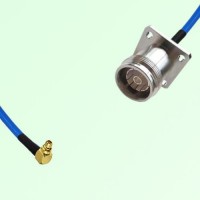 Semi-Flexible Jumper 4.3/10 Female 4 Hole Flange Mount to MMCX Male Right Angle Semi-Flexible Jumper 4.3/10 Female 4 Hole Flange Mount to MMCX Male Right Angle