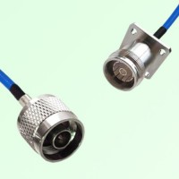 Semi-Flexible Jumper 4.3/10 Female 4 Hole Flange Mount to N Male Semi-Flexible Jumper 4.3/10 Female 4 Hole Flange Mount to N Male