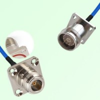 Semi-Flexible Jumper 4.3/10 Female 4 Hole to N Female 4 Hole with O-Ring 25x25mm Semi-Flexible Jumper 4.3/10 Female 4 Hole to N Female 4 Hole with O-Ring 25x25mm