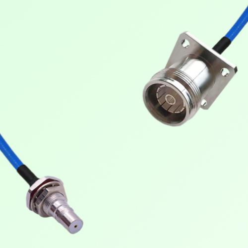 Semi-Flexible Jumper 4.3/10 Female 4 Hole to QMA Bulkhead Female with O-Ring
