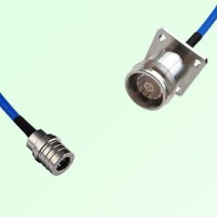 Semi-Flexible Jumper 4.3/10 Female 4 Hole Flange Mount to QMA Male Semi-Flexible Jumper 4.3/10 Female 4 Hole Flange Mount to QMA Male