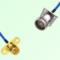 Semi-Flexible Jumper 4.3/10 Female 4 Hole to RP SMA Female 2 Hole