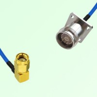 Semi-Flexible Jumper 4.3/10 Female 4 Hole to RP SMA Male Right Angle Semi-Flexible Jumper 4.3/10 Female 4 Hole to RP SMA Male Right Angle