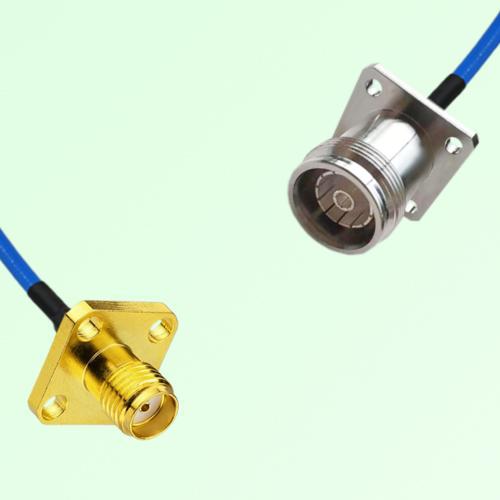 Semi-Flexible Jumper 4.3/10 Female 4 Hole to SMA Female 4 Hole 12.7x12.7mm Semi-Flexible Jumper 4.3/10 Female 4 Hole to SMA Female 4 Hole 12.7x12.7mm