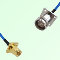 Semi-Flexible Jumper 4.3/10 Female 4 Hole to SMA Male 4 Hole 12.7x12.7mm Semi-Flexible Jumper 4.3/10 Female 4 Hole to SMA Male 4 Hole 12.7x12.7mm