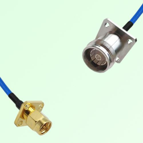 Semi-Flexible Jumper 4.3/10 Female 4 Hole to SMA Male 4 Hole 12.7x12.7mm Semi-Flexible Jumper 4.3/10 Female 4 Hole to SMA Male 4 Hole 12.7x12.7mm
