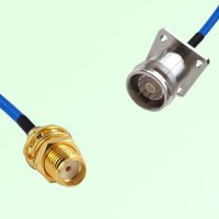 Semi-Flexible Jumper 4.3/10 Female 4 Hole Flange Mount to SMA Bulkhead Female Semi-Flexible Jumper 4.3/10 Female 4 Hole Flange Mount to SMA Bulkhead Female