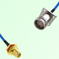 Semi-Flexible Jumper 4.3/10 Female 4 Hole to SMA Bulkhead Female with O-Ring Semi-Flexible Jumper 4.3/10 Female 4 Hole to SMA Bulkhead Female with O-Ring