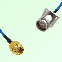 Semi-Flexible Jumper 4.3/10 Female 4 Hole Flange Mount to SMA Male Semi-Flexible Jumper 4.3/10 Female 4 Hole Flange Mount to SMA Male