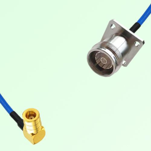 Semi-Flexible Jumper 4.3/10 Female 4 Hole Flange Mount to SMB Female Right Angle Semi-Flexible Jumper 4.3/10 Female 4 Hole Flange Mount to SMB Female Right Angle