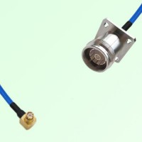Semi-Flexible Jumper 4.3/10 Female 4 Hole Flange Mount to SMP Female Right Angle Semi-Flexible Jumper 4.3/10 Female 4 Hole Flange Mount to SMP Female Right Angle