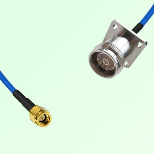 Semi-Flexible Jumper 4.3/10 Female 4 Hole Flange Mount to SSMA Male Semi-Flexible Jumper 4.3/10 Female 4 Hole Flange Mount to SSMA Male