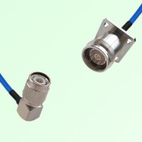 Semi-Flexible Jumper 4.3/10 Female 4 Hole Flange Mount to TNC Male Right Angle Semi-Flexible Jumper 4.3/10 Female 4 Hole Flange Mount to TNC Male Right Angle