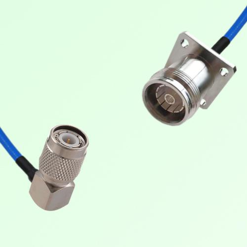 Semi-Flexible Jumper 4.3/10 Female 4 Hole Flange Mount to TNC Male Right Angle Semi-Flexible Jumper 4.3/10 Female 4 Hole Flange Mount to TNC Male Right Angle