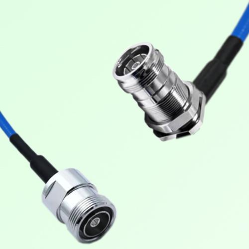 Semi-Flexible Jumper 4.3/10 DIN Bulkhead Female Right Angle to 7/16 DIN Female Semi-Flexible Jumper 4.3/10 DIN Bulkhead Female Right Angle to 7/16 DIN Female