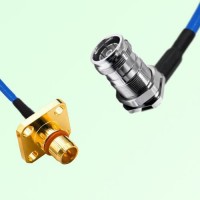 Semi-Flexible Jumper 4.3/10 DIN Bulkhead Female Right Angle to BMA Male 4 Hole Semi-Flexible Jumper 4.3/10 DIN Bulkhead Female Right Angle to BMA Male 4 Hole