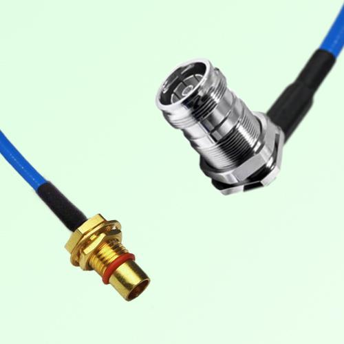 Semi-Flexible Jumper 4.3/10 DIN Bulkhead Female Right Angle to BMA Bulkhead Male Semi-Flexible Jumper 4.3/10 DIN Bulkhead Female Right Angle to BMA Bulkhead Male