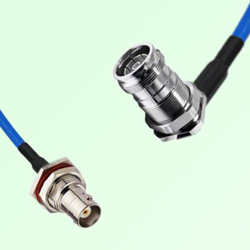 Semi-Flexible 4.3/10 DIN Bulkhead Female Right Angle - BNC Bulkhead Female Semi-Flexible 4.3/10 DIN Bulkhead Female Right Angle - BNC Bulkhead Female
