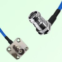 Semi-Flexible 4.3/10 DIN Bulkhead Female Right Angle to BNC Female 4 Hole 25mm Semi-Flexible 4.3/10 DIN Bulkhead Female Right Angle to BNC Female 4 Hole 25mm