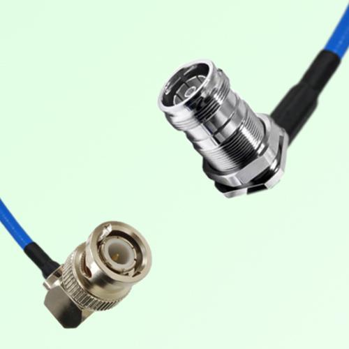 Semi-Flexible 4.3/10 DIN Bulkhead Female Right Angle to BNC Male Right Angle