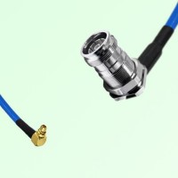 Semi-Flexible 4.3/10 DIN Bulkhead Female Right Angle to MMCX Male Right Angle Semi-Flexible 4.3/10 DIN Bulkhead Female Right Angle to MMCX Male Right Angle
