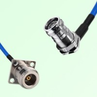 Semi-Flexible 4.3/10 DIN Bulkhead Female Right Angle to N Female 4 Hole 17.5mm Semi-Flexible 4.3/10 DIN Bulkhead Female Right Angle to N Female 4 Hole 17.5mm