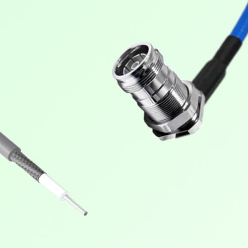 Semi-Flexible Open-end to 4.3/10 DIN Bulkhead Female Right Angle Semi-Flexible Open-end to 4.3/10 DIN Bulkhead Female Right Angle