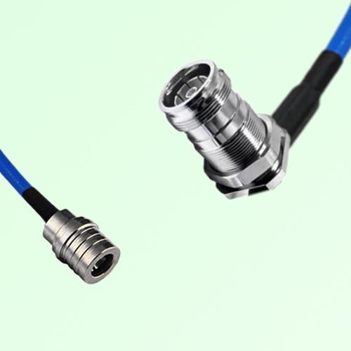 Semi-Flexible Jumper 4.3/10 DIN Bulkhead Female Right Angle to QMA Male Semi-Flexible Jumper 4.3/10 DIN Bulkhead Female Right Angle to QMA Male