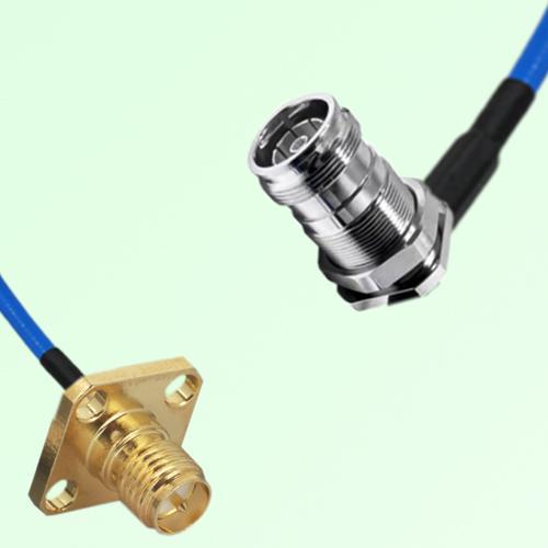 Semi-Flexible 4.3/10 DIN Bulkhead Female Right Angle-RP SMA Female 4 Hole 12.7mm Semi-Flexible 4.3/10 DIN Bulkhead Female Right Angle-RP SMA Female 4 Hole 12.7mm