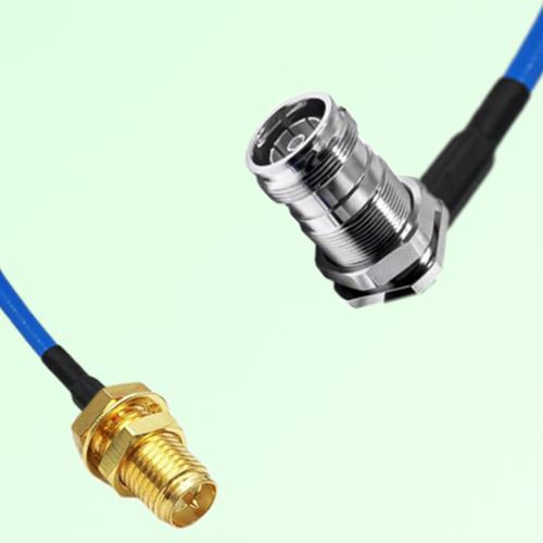 Semi-Flexible 4.3/10 DIN Bulkhead Female Right Angle to RP SMA Bulkhead Female Semi-Flexible 4.3/10 DIN Bulkhead Female Right Angle to RP SMA Bulkhead Female