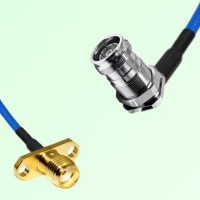 Semi-Flexible Jumper 4.3/10 DIN Bulkhead Female Right Angle to SMA Female 2 Hole Semi-Flexible Jumper 4.3/10 DIN Bulkhead Female Right Angle to SMA Female 2 Hole