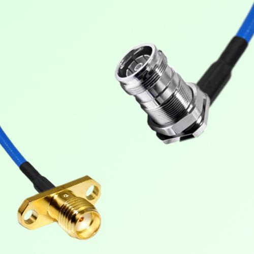 Semi-Flexible Jumper 4.3/10 DIN Bulkhead Female Right Angle to SMA Female 2 Hole Semi-Flexible Jumper 4.3/10 DIN Bulkhead Female Right Angle to SMA Female 2 Hole