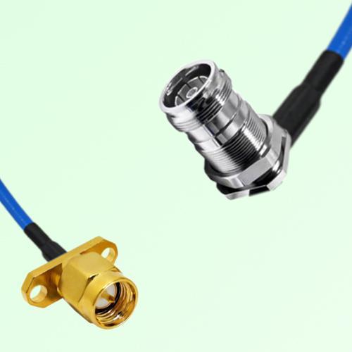 Semi-Flexible Jumper 4.3/10 DIN Bulkhead Female Right Angle to SMA Male 2 Hole Semi-Flexible Jumper 4.3/10 DIN Bulkhead Female Right Angle to SMA Male 2 Hole