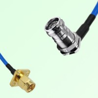 Semi-Flexible 4.3/10 DIN Bulkhead Female Right Angle to SMA Male 4 Hole 12.7mm Semi-Flexible 4.3/10 DIN Bulkhead Female Right Angle to SMA Male 4 Hole 12.7mm